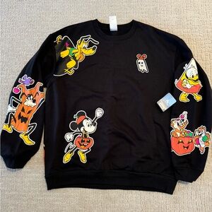 DISNEY 2022 Halloween Spirit Jersey Sweater XL Mickey Goofy Donald Pluto Rare